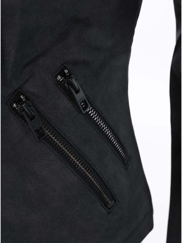 ONLY Čierna dámska kožená bunda na krivky s vreckami ONLY Biker