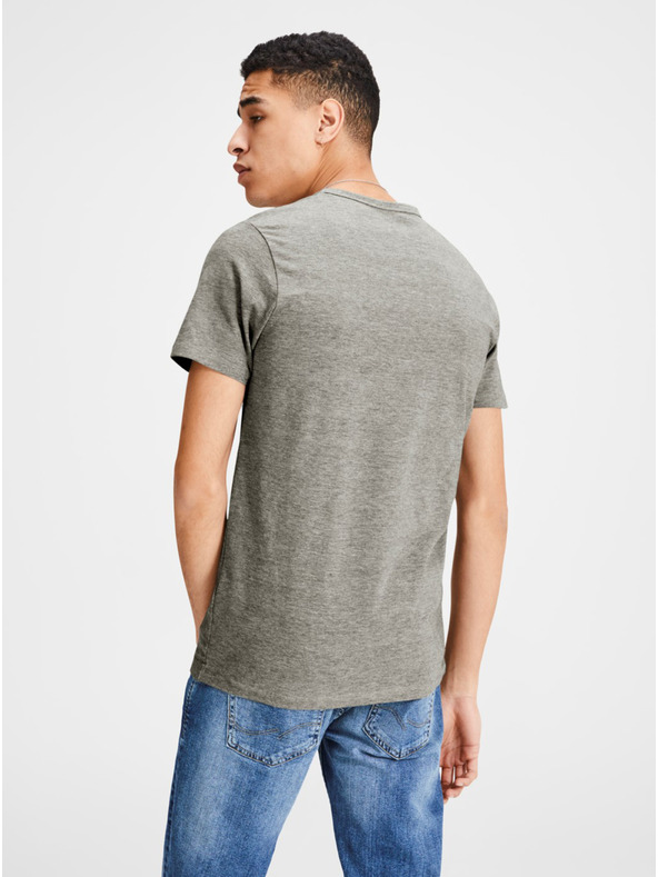 Jack & Jones Šedé pruhované základné tričko Jack & Jones Basic