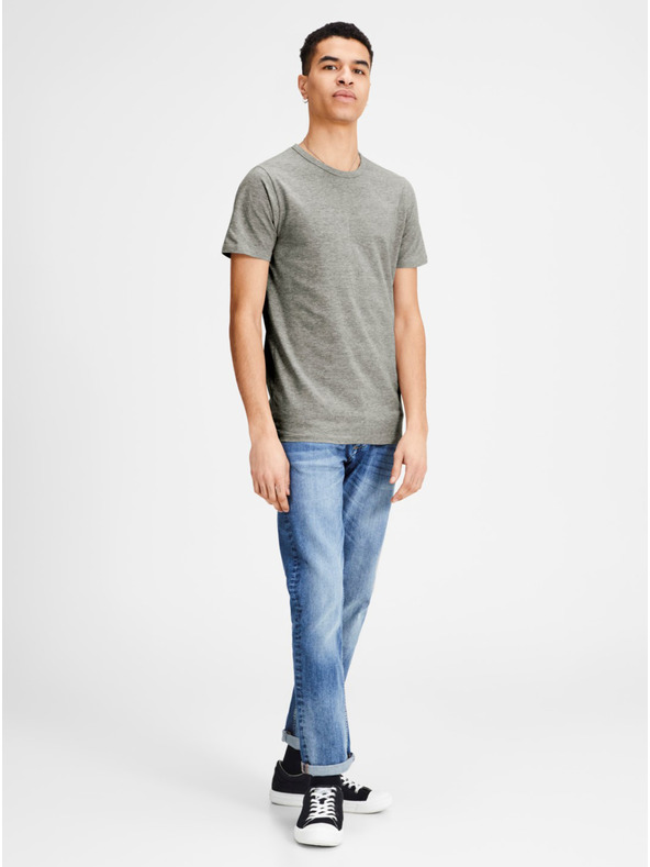 Jack & Jones Šedé pruhované základné tričko Jack & Jones Basic