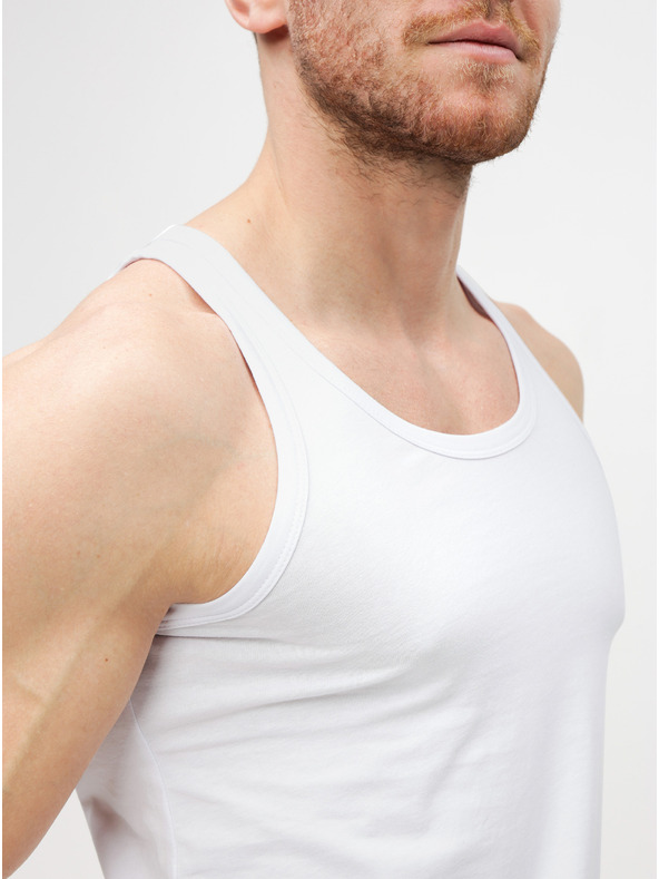 Jack & Jones Biele pánske základné tielko Jack & Jones