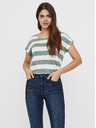 Vero Moda Zeleno-biele pruhované tričko VERO MODA Wide Stripe