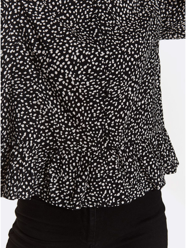 TOP SECRET Čierna vzorovaná blúzka s gombíkmi TOP SECRET