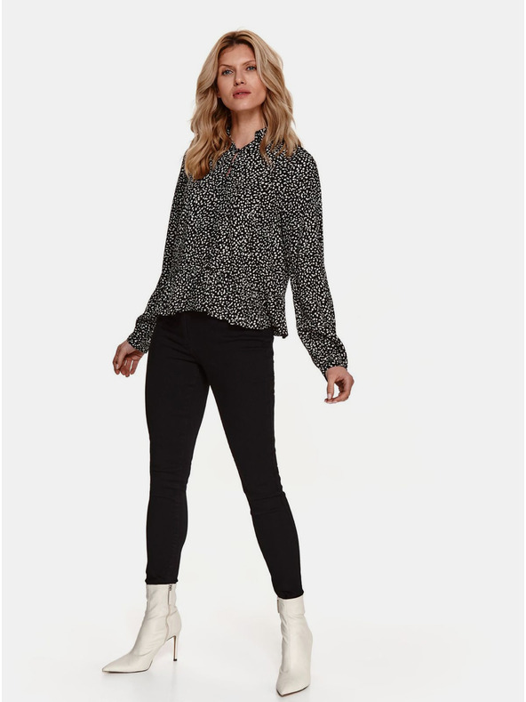 TOP SECRET Čierna vzorovaná blúzka s gombíkmi TOP SECRET