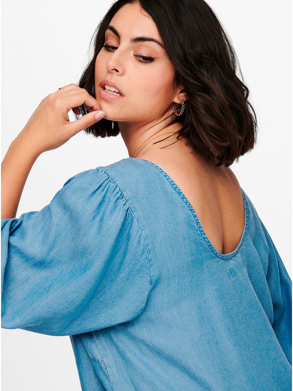 ONLY CARMAKOMA Modrá džínsová blúzka ONLY CARMAKOMA