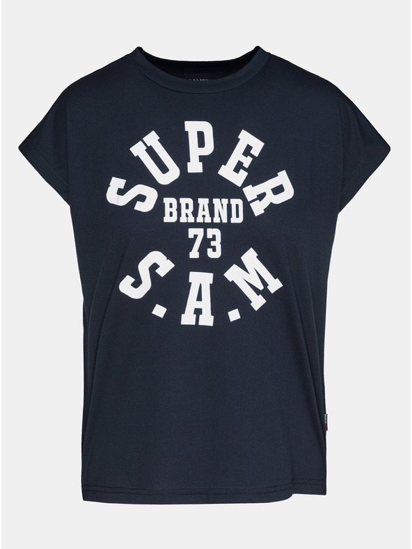 Sam 73 Tmavomodré dámske tričko s potlačou SAM 73