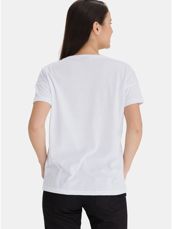 Sam 73 Biele dámske tričko s potlačou SAM 73