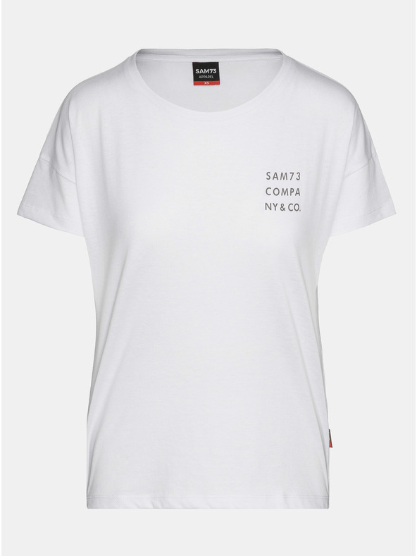Sam 73 Biele dámske tričko s potlačou SAM 73