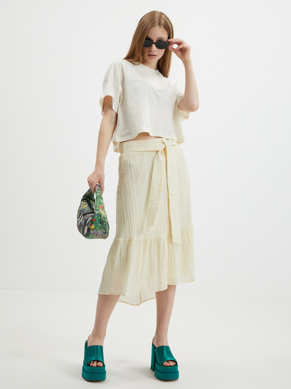 Vero Moda Krémová dámska midi sukňa VERO MODA Hajija