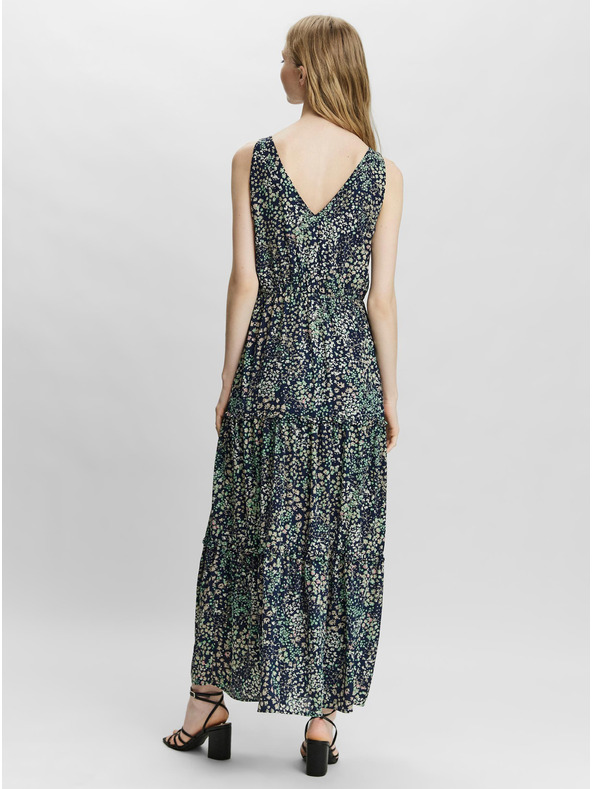 Vero Moda Tmavomodré kvetované maxi šaty VERO MODA Hannah