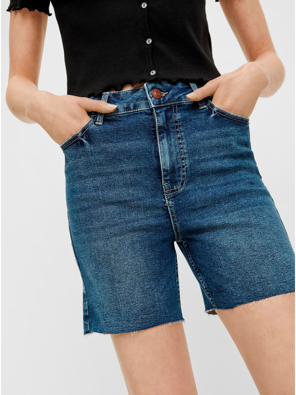 Pieces Modré džínsové šortky Pieces Lisa