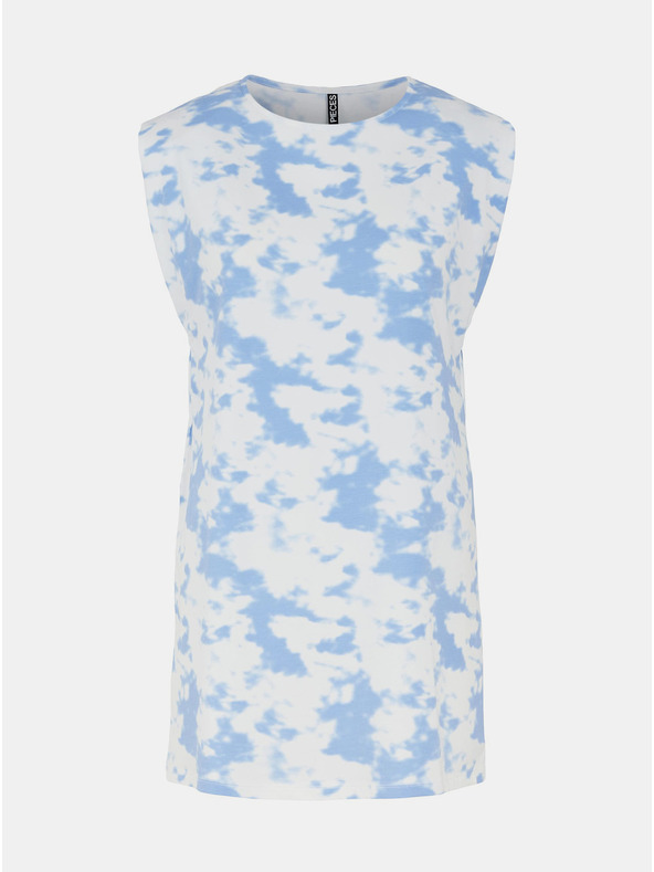 Pieces Modro-biele vzorované dlhé tričko Pieces Tabbi