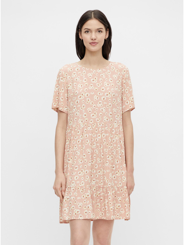 Pieces Ružové kvetinové šaty Pieces Miller