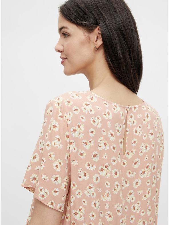 Pieces Ružové kvetinové šaty Pieces Miller