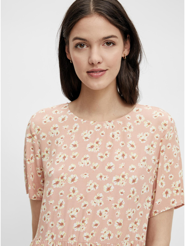 Pieces Ružové kvetinové šaty Pieces Miller