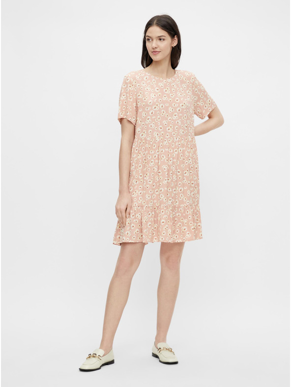 Pieces Ružové kvetinové šaty Pieces Miller