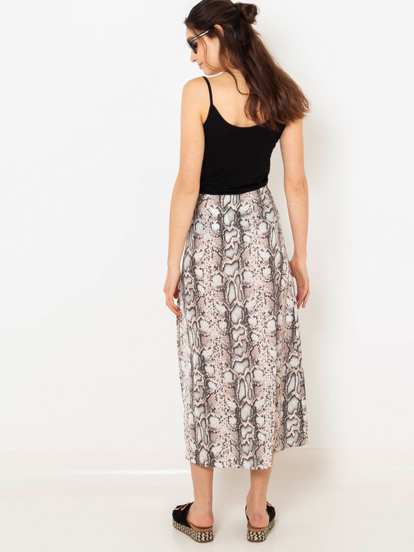 CAMAIEU Šedá vzorovaná sukňa s rozparkom CAMAIEU
