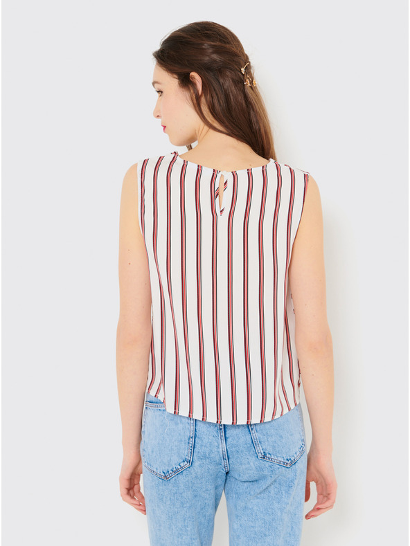 CAMAIEU Červeno-biely pruhovaný top CAMAIEU