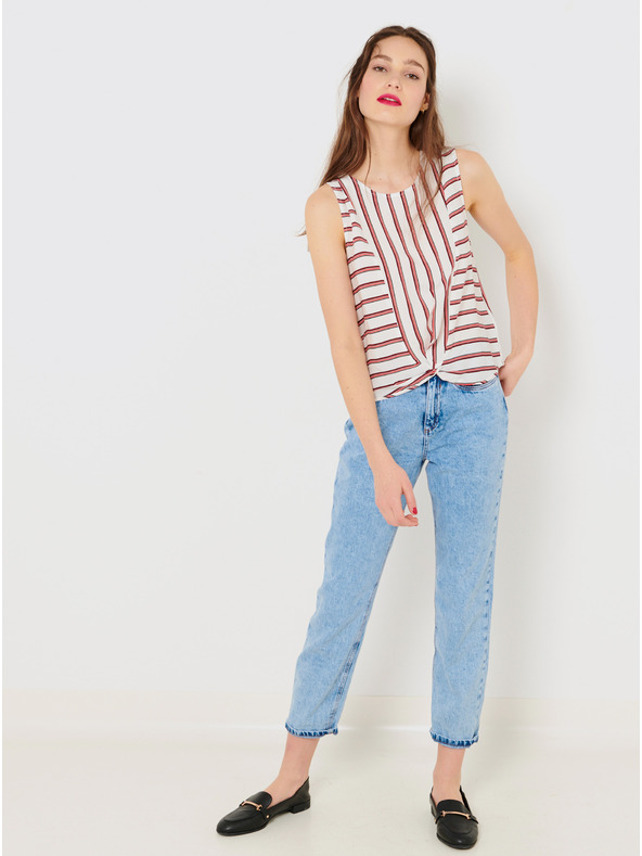 CAMAIEU Červeno-biely pruhovaný top CAMAIEU