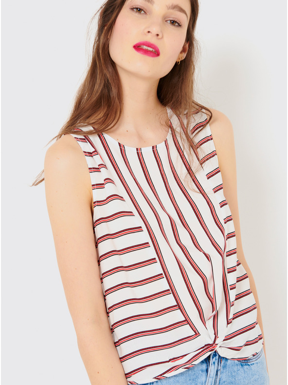 CAMAIEU Červeno-biely pruhovaný top CAMAIEU