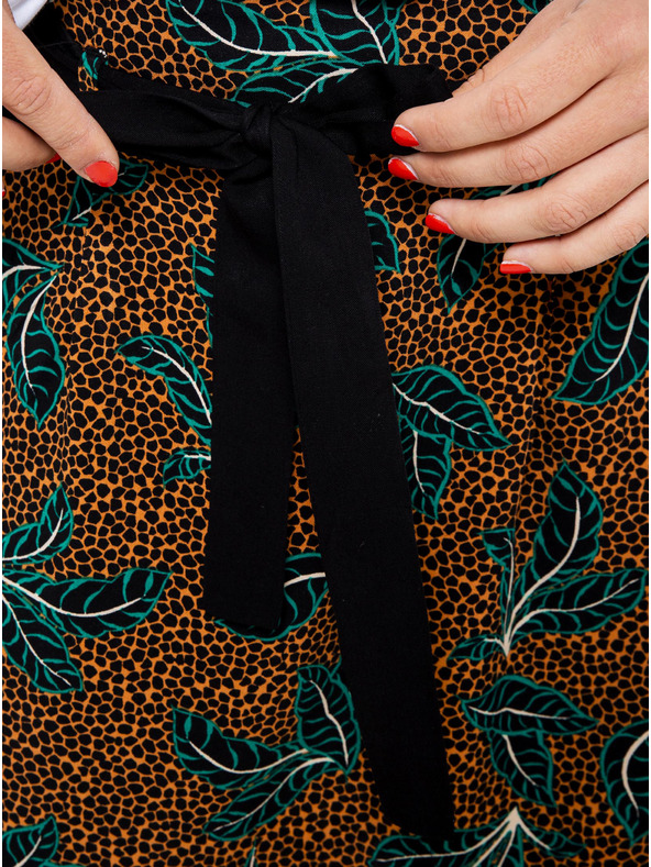 CAMAIEU Hnedá vzorovaná sukňa CAMAIEU