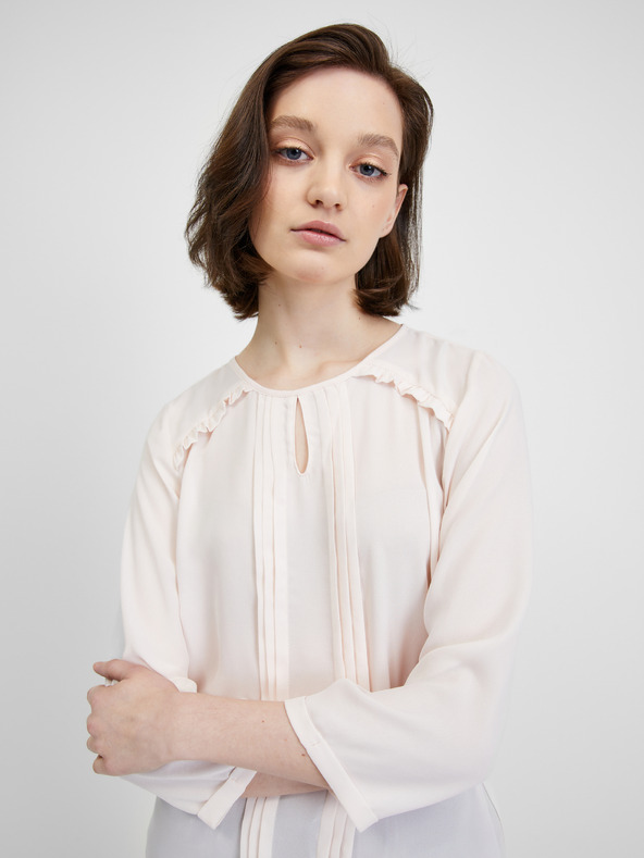 CAMAIEU Krémová blúzka s trojštvrťovými rukávmi CAMAIEU