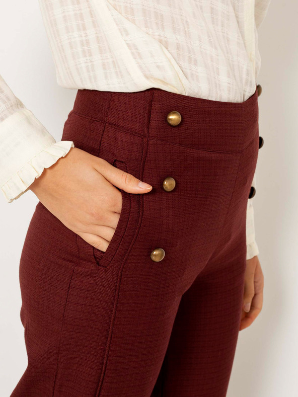 CAMAIEU Hnedé široké skrátené nohavice CAMAIEU