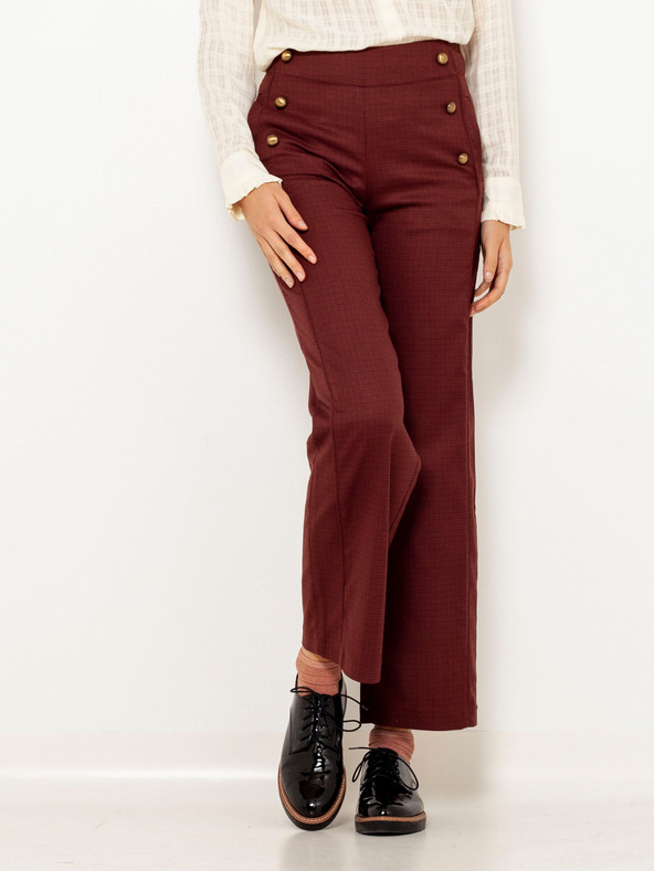 CAMAIEU Hnedé široké skrátené nohavice CAMAIEU