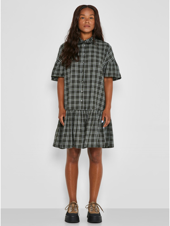 Noisy May Khaki kockované košeľové šaty Noisy May Erik