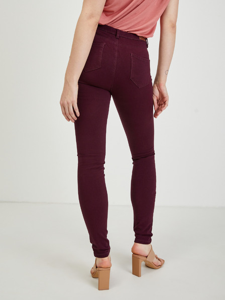 CAMAIEU Vínové dámske nohavice slim fit CAMAIEU