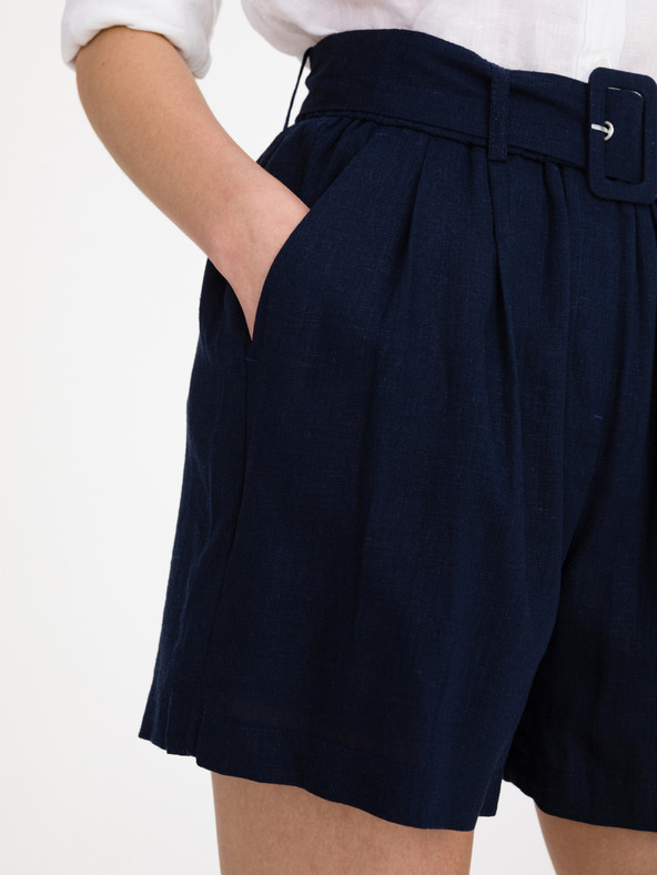 Vero Moda Tmavomodré dámske šortky s plátnom Vero Moda Amelia