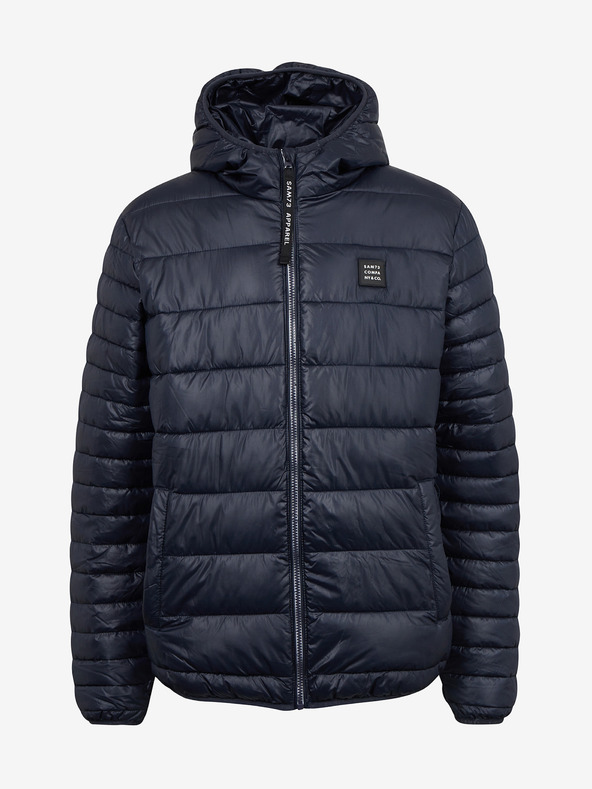 Sam 73 Tmavomodrá pánska zimná prešívaná bunda Sam 73