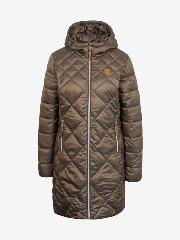 Sam 73 Hnedá dámska prešívaná bunda s kapucňou Sam 73