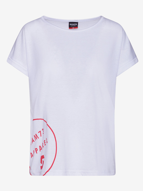 Sam 73 Biele dámske tričko s potlačou SAM 73