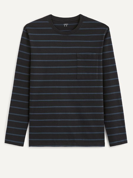 Celio Modro-čierne pánske pruhované tričko Celio