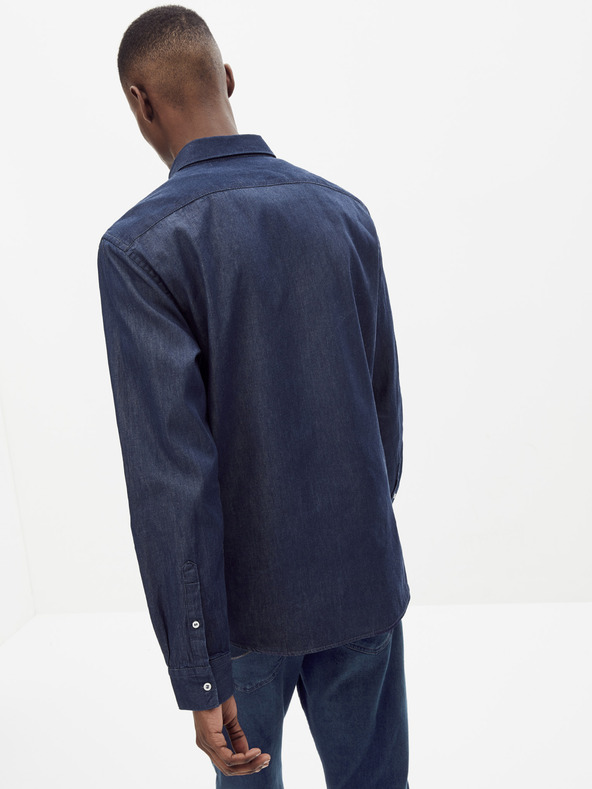 Celio Tmavomodrá džínsová košeľa Celio Rasol