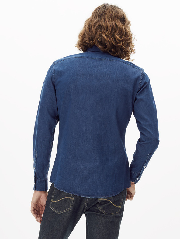 Celio Tmavomodrá džínsová košeľa Celio Rasol