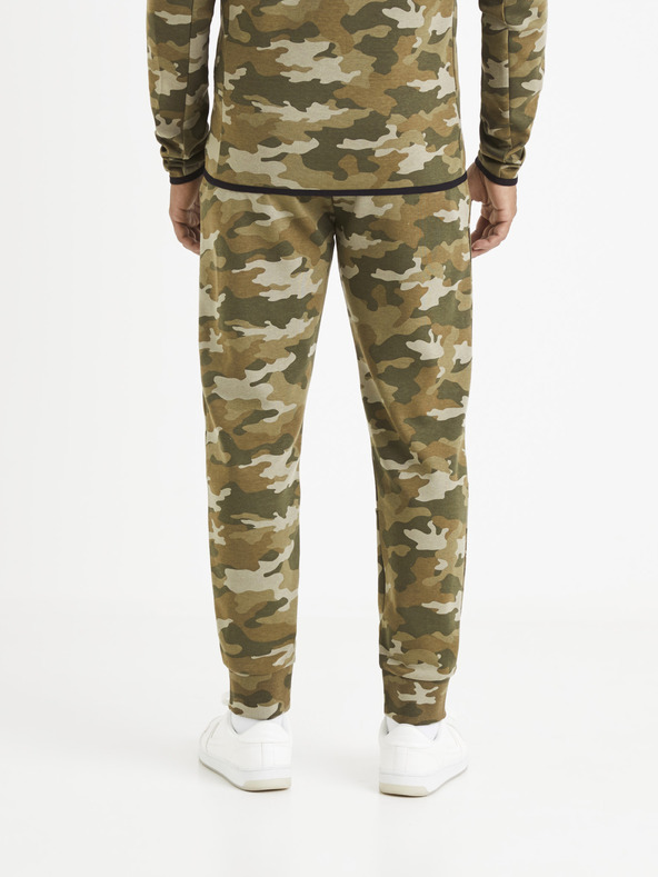 Celio Khaki vzorované tepláky Celio Vojogyoke