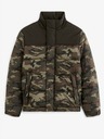 Celio Čierno-zelená maskáčová pánska prešívaná zimná bunda Celio Vuelectron