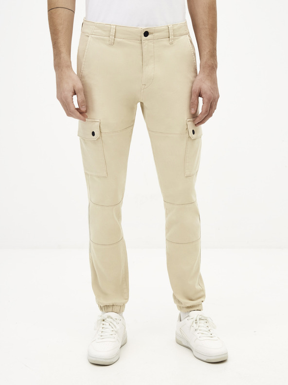 Celio Krémové pánske nohavice Celio Solyte