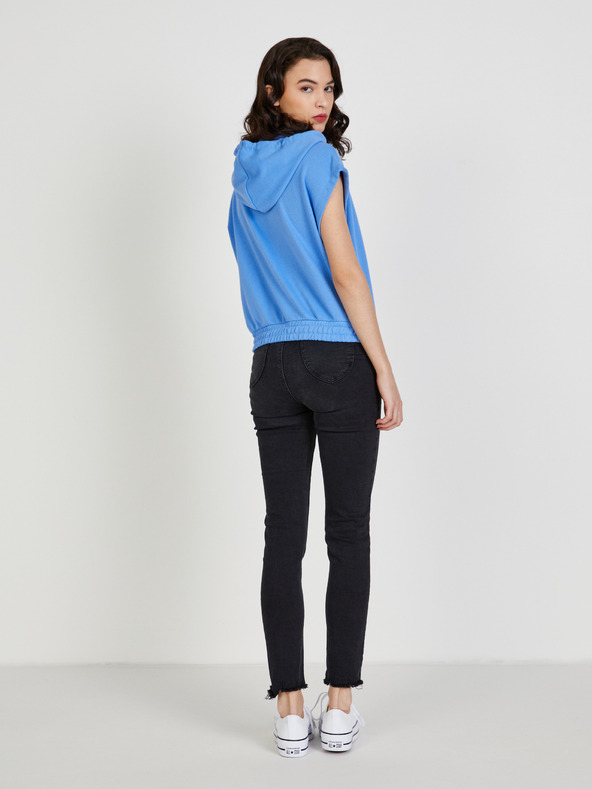 ONLY Modrá dámska mikina s kapucňou Vesta ONLY Siva