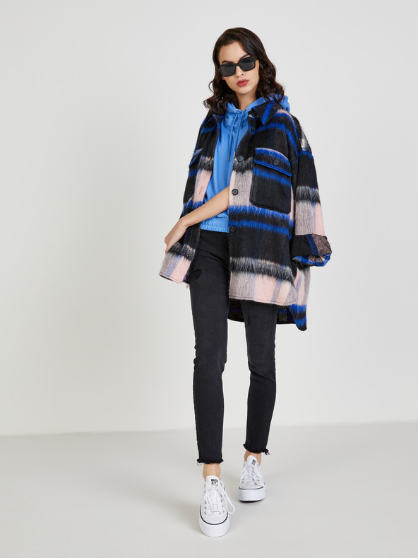 ONLY Modrá dámska mikina s kapucňou Vesta ONLY Siva