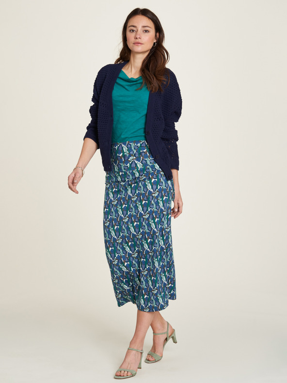Tranquillo Modrá dámska kvetinová variabilná sukňa Tranquillo