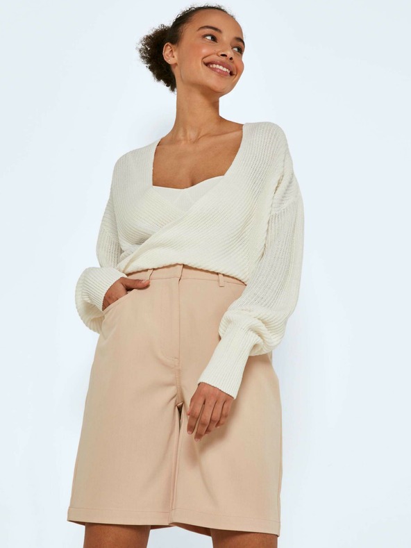 Noisy May Béžové široké šortky Noisy May Drew