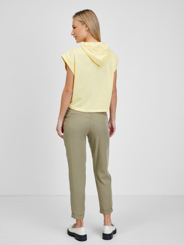 ONLY Žltá mikina bez rukávov s kapucňou ONLY Miami