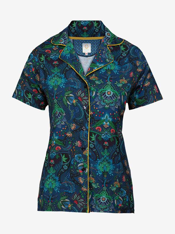 PiP studio Tmavomodrý dámsky vzorovaný pyžamový top PiP studio Kyoto Festival Blue