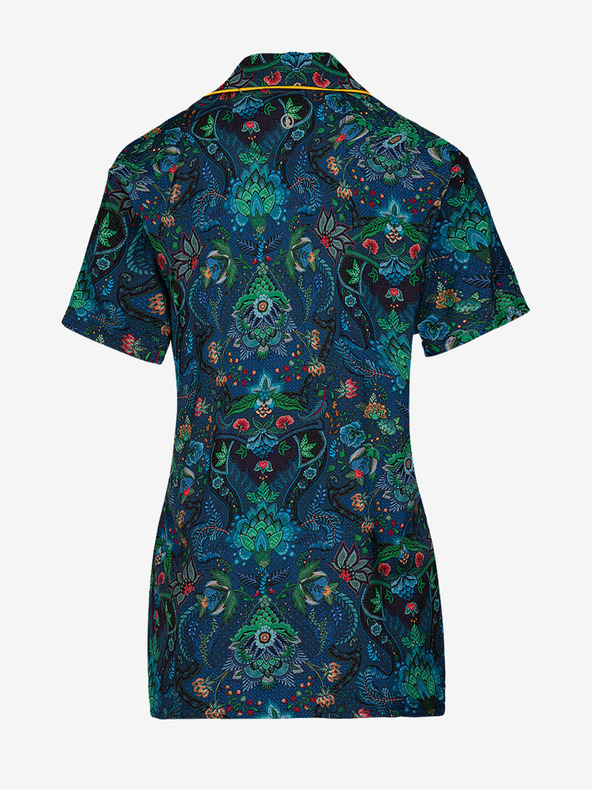 PiP studio Tmavomodrý dámsky vzorovaný pyžamový top PiP studio Kyoto Festival Blue