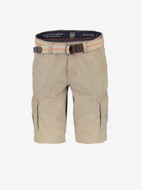 LERROS Béžové pánske šortky LERROS s opaskom