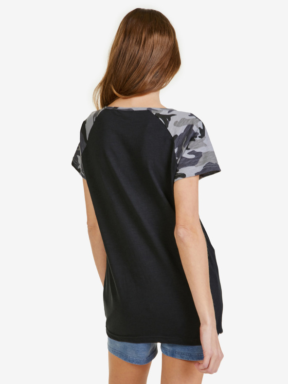 Sam 73 Čierne dámske vzorované tričko SAM 73 Rose