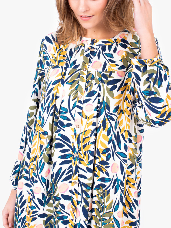 Brakeburn Biele dámske vzorované košeľové šaty Brakeburn