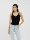 Vero Moda Čierne rebrované základné tielko VERO MODA Glory